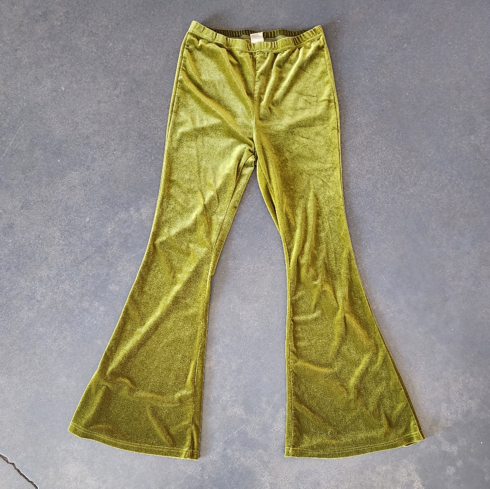 Green velvet bellbottoms - sz6